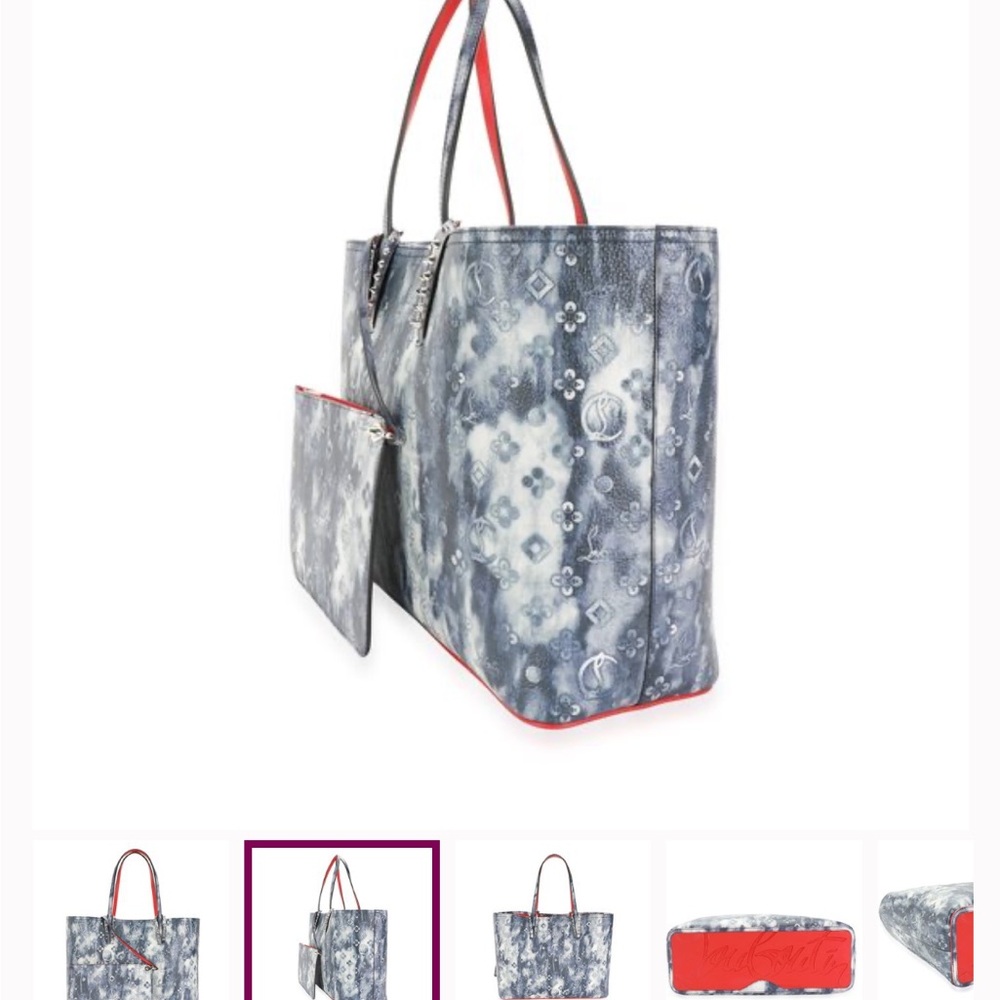 Christian Louboutin Blue and Red Tote Bag. Price firm